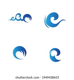 set of ocean wave water logo vector illustration sesign template