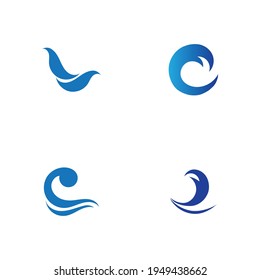 conjunto de plantillas de señalización del logotipo del agua de la onda oceánica