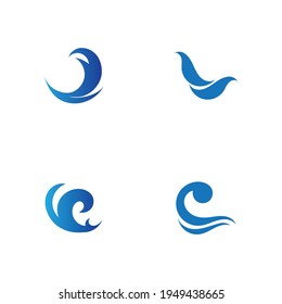 set of ocean wave water logo vector illustration sesign template