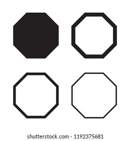 Set of octagon in balck for your design. Vector illustration.