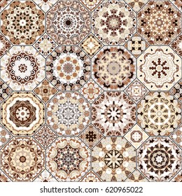 Set of octagonal and square ornaments. Decorative and design elements for textile, book covers, manufacturing, print, gift wrap. Vector illustration. Oriental motif.