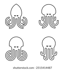 Logo del pulpo. Diseño de iconos. Elementos de Plantilla