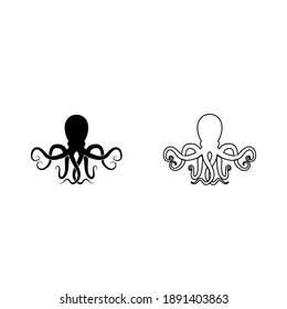 Set of Octopus logo on white background. Stock vector sign