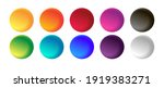 Set od 3d circle buttons, color gradient shapes, paint or tint colors, isolated
