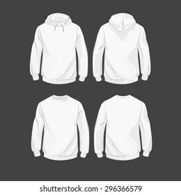 Set od hoodies, front and back, with hood and without