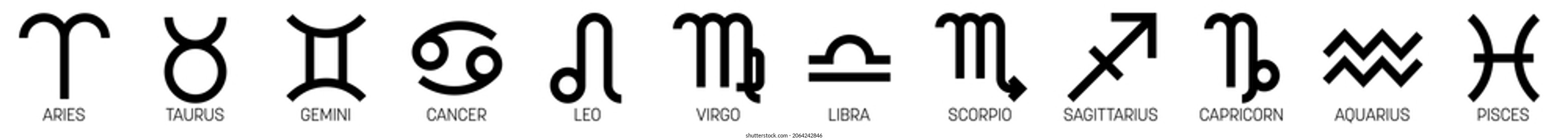 Set od twelve astrological signs
