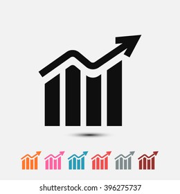 Set of: black Chart vector icon