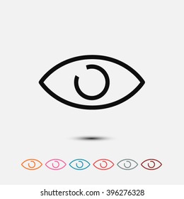 Set of: black Eye vector icon