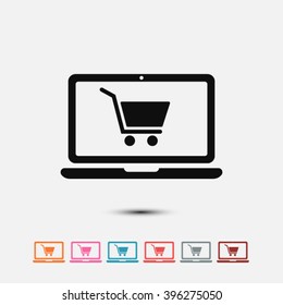 Set of: black Online shopping vector icon