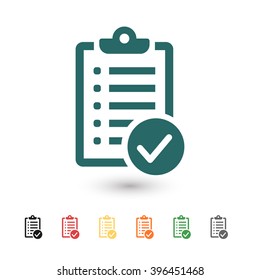 Set Of: Blue Check List Vector Icon