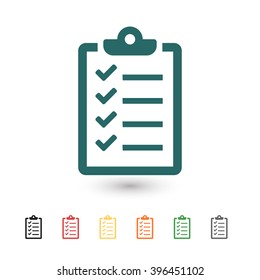 Set of: blue Checklist vector icon
