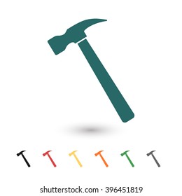 Set of: blue Hammer vector icon
