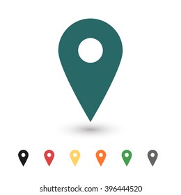 Set of: blue Map pointer vector icon