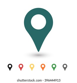 Set of: blue Map pointer vector icon