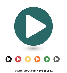 Set of: blue Play vector icon