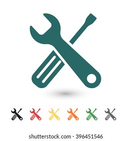 Set of: blue Tools vector icon