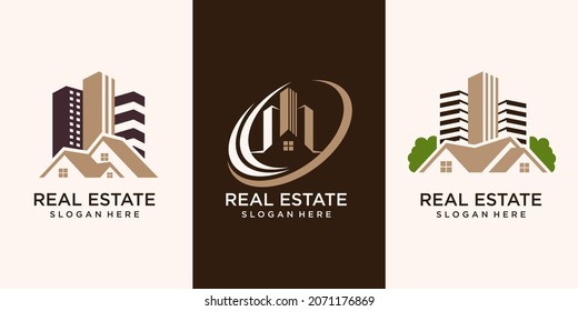 Diseño de vectores con logotipo de construcción y construcción