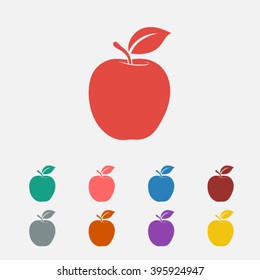 Set of: red Apple vector icon