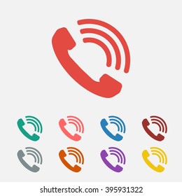 Set of: red Call vector icon
