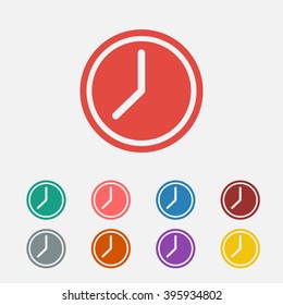 Set of: red Clock vector icon