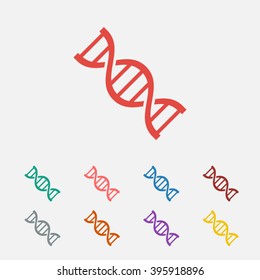 Set of: red DNA vector icon