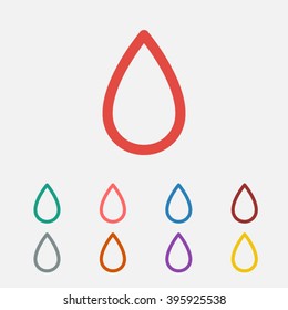 Set of: red Drop vector icon