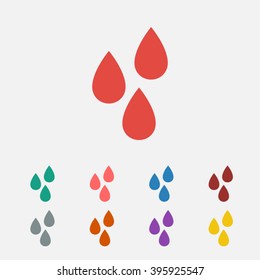 Set of: red Drop vector icon
