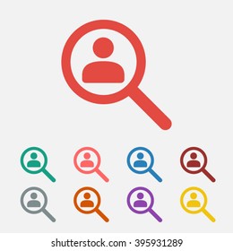 Set of: red Find people vector icon