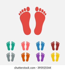 Set of: red Footprint vector icon