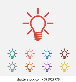 Set of: red Lamp vector icon