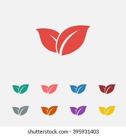 Set of: red Leaf vector icon