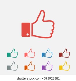 Set of: red like vector icon