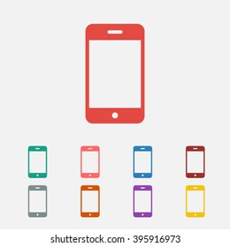 Set of: red Phone vector icon