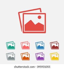 Set of: red Picture vector icon