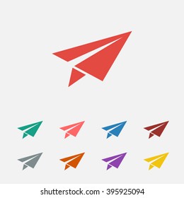 Set of: red Plane vector icon