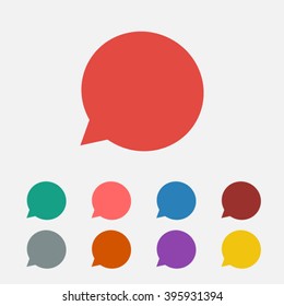 Set Of: Red Speech Bubble Vector Icon