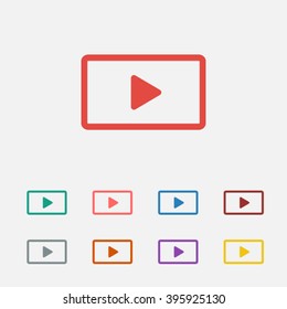 Set of: red Video vector icon