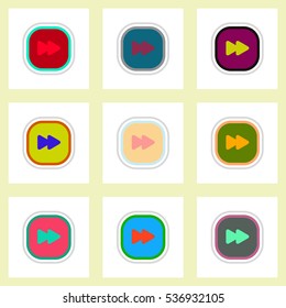 Set ofcolor label design vector icon design buttons music