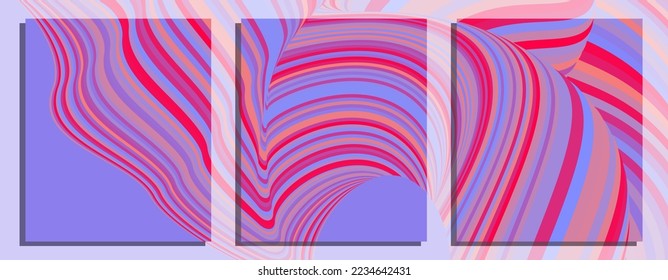 set ofcolorful abstract blend blue pink pastel fluid background