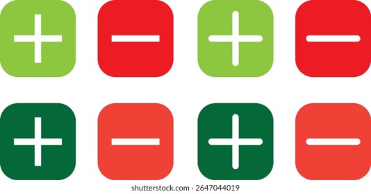 Desligue os ícones pretos de sinal de adição. Adicione sinal de adição e vetor, ícone de adição, símbolos geométricos para matemática, além de ilustração de símbolo vetorial de ícone de subtração.