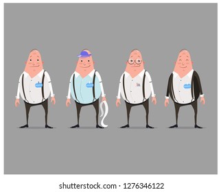 Set off characters "Accountant" prepared for animation.