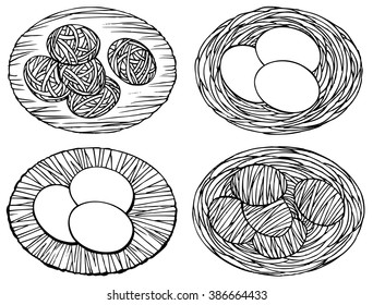 Set off egg - hand drawn vector illustration, isolated on white
