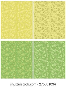 Set off floral seamless pattern with flowers hand drawn , vector illustration