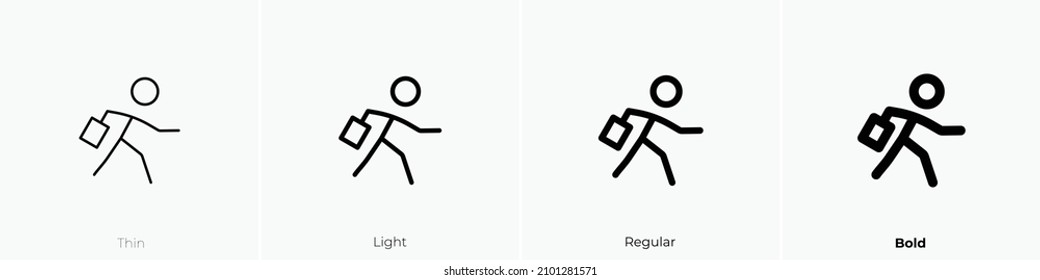 set off icon. Thin, Light Regular And Bold style design isolated on white background