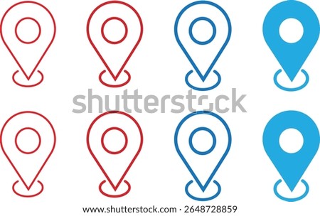 Set off location icon vector set.Modern map,Flat icon Location, Map pointer icon,vector illustration sign,Location, vector,
