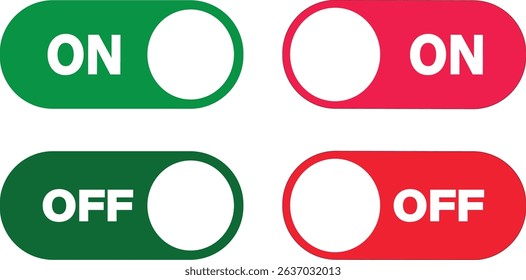 set off On and Off toggle switch buttons icons. Switch toggle button. On and off power button. Black switch button, switch buttons set symbol,
