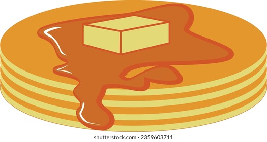 set off pancakes with syrup and butter