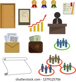 Set off pictures of Career growth, social psihology