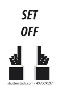 SET OFF typography vector illustration
