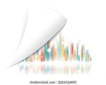 Set off the white cover search and discover the shiny beautiful night of city vector illustration graphic EPS10 